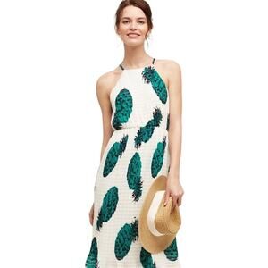 Anthropologie Sunday in Brooklyn Pleated Pineapple Dress M